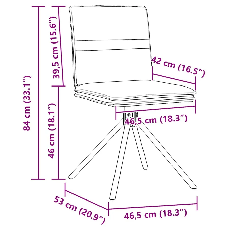 Chaises à manger lot de 4 marron similicuir daim - 9