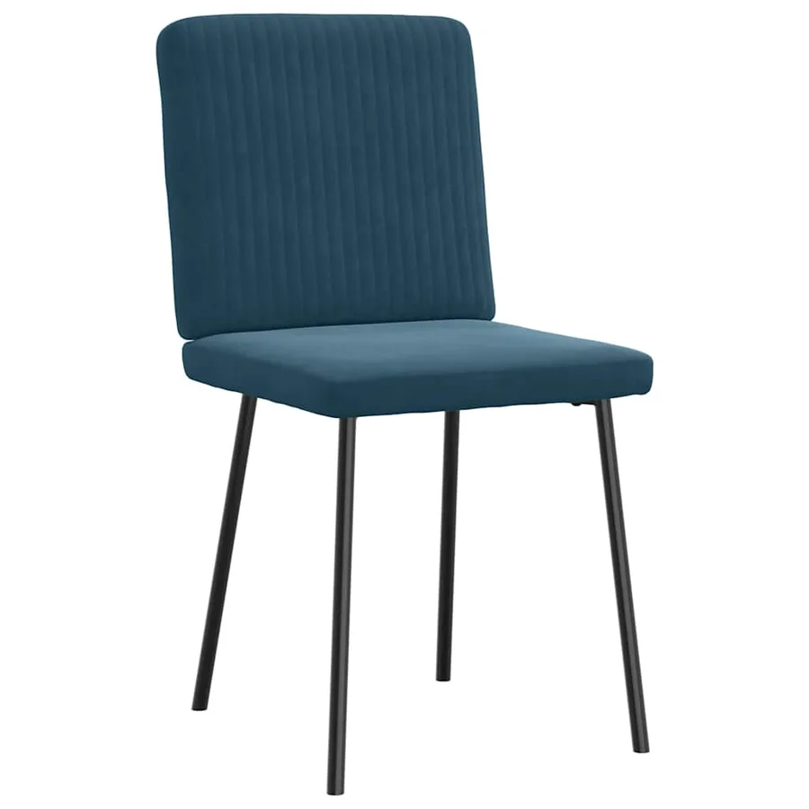 Chaises à manger lot de 6 bleu velours - 3