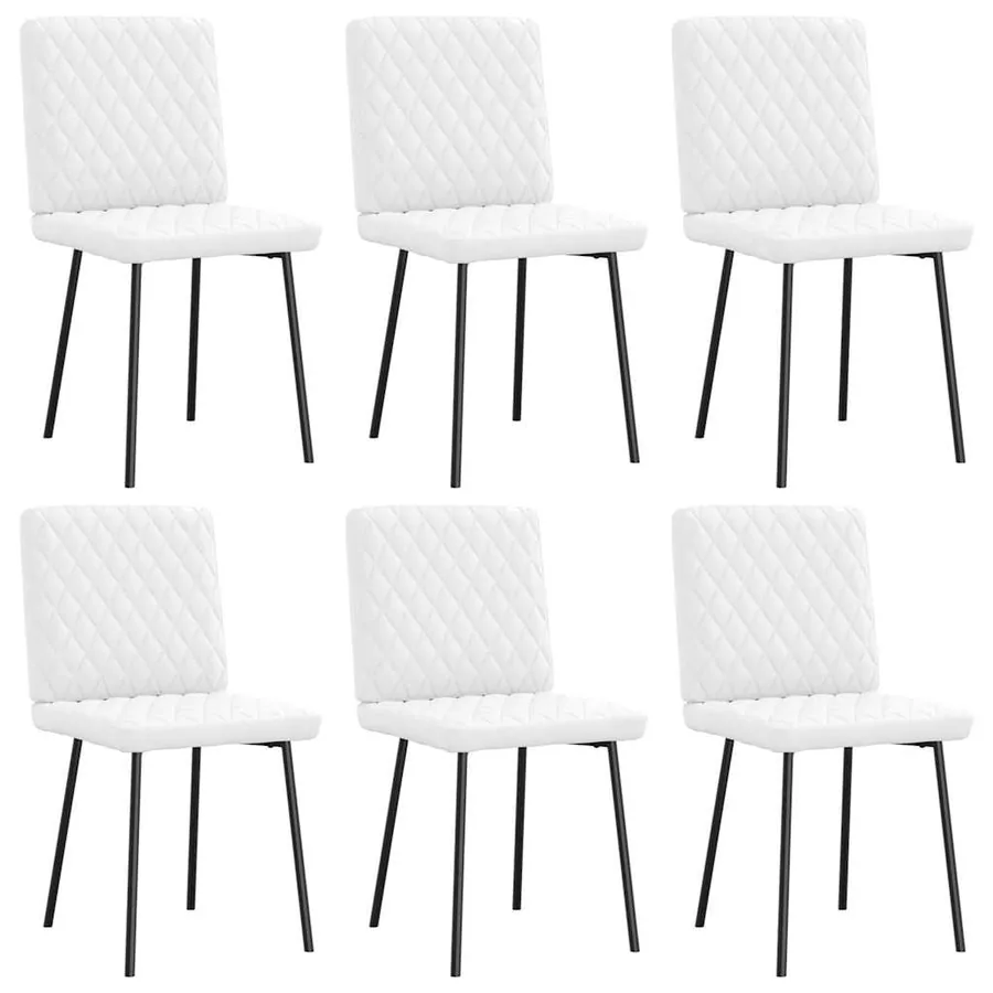 Chaises à manger lot de 6 blanc similicuir