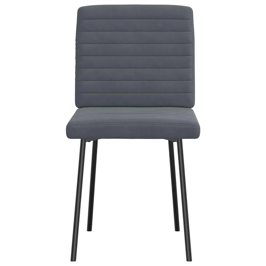 Chaises à manger lot de 4 Gris foncé Velours - 4
