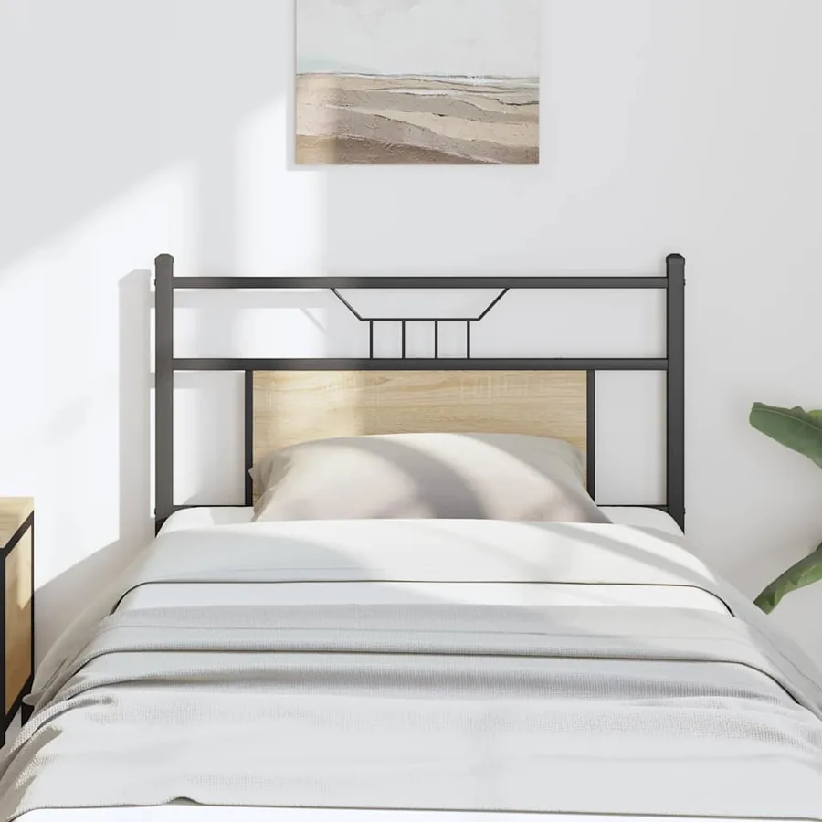 Tête de lit de remplacement chêne sonoma 75 cm bois d'ingénierie et acier