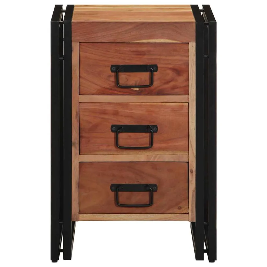 Cabinet de chevet Marron 40 x 40 x 59 cm Bois d'Acacia Massif - 6