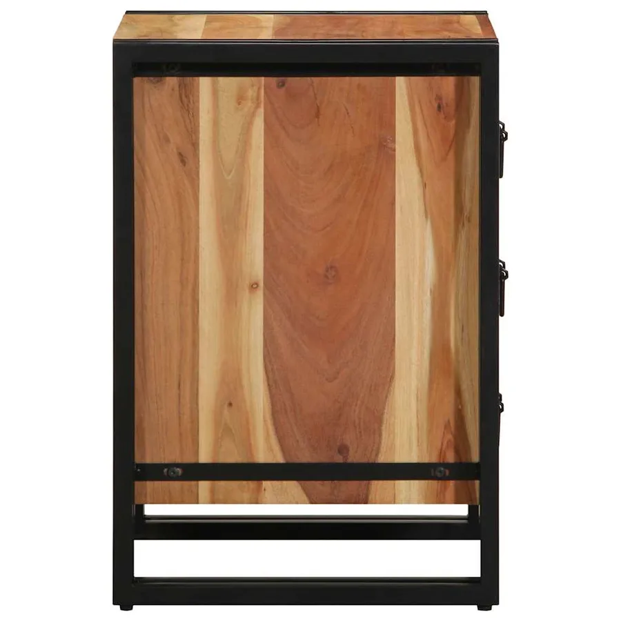 Cabinet de chevet Marron 40 x 40 x 59 cm Bois d'Acacia Massif - 7