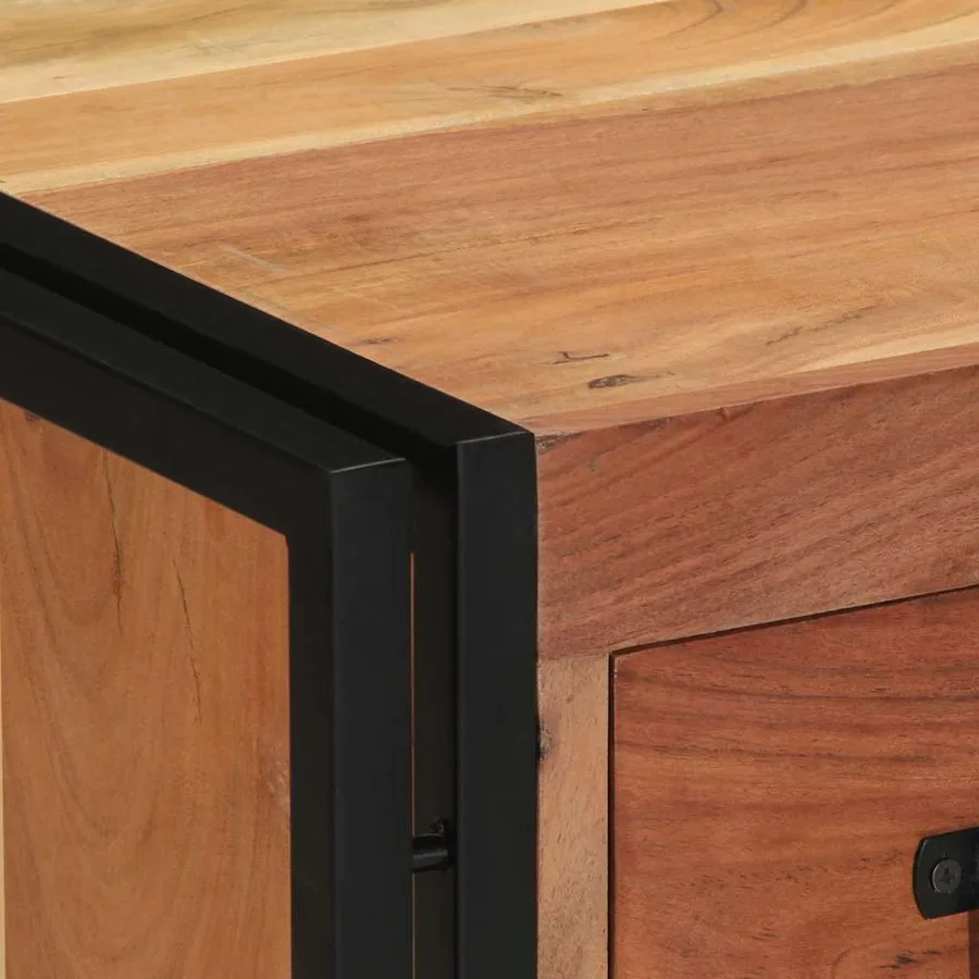 Cabinet de chevet Marron 40 x 40 x 59 cm Bois d'Acacia Massif - 8