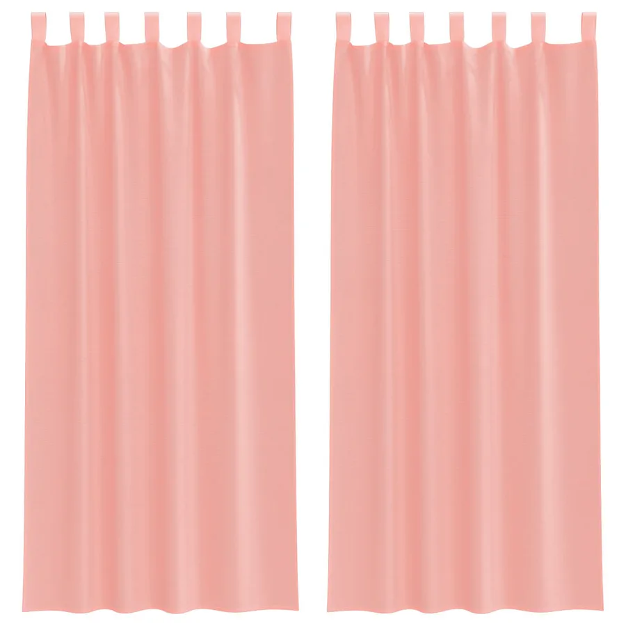Rideaux en voile avec boucles 2 pcs rose 140x225 cm - 2
