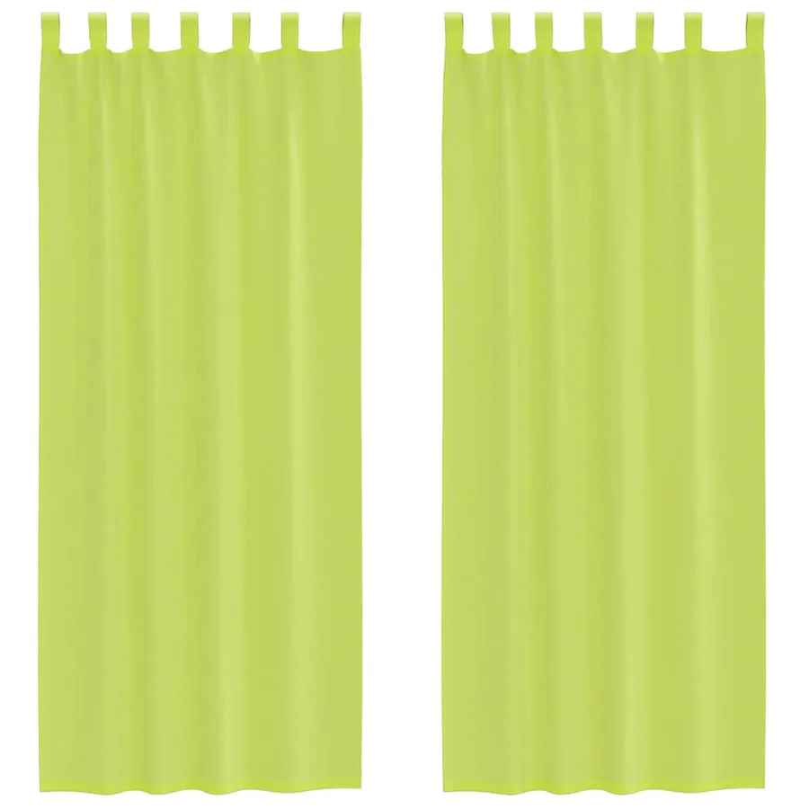 Rideaux en voile avec passants 2 pcs vert pomme - 2