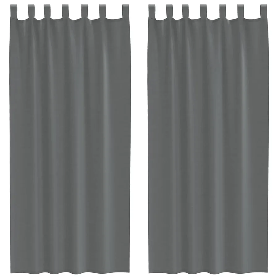 Rideaux en voile avec boucles 2 pcs gris foncé 140x245 cm - 2