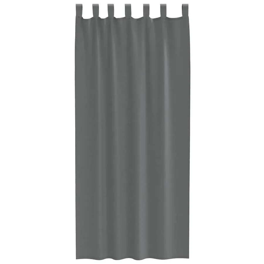 Rideaux en voile avec boucles 2 pcs gris foncé 140x245 cm - 4