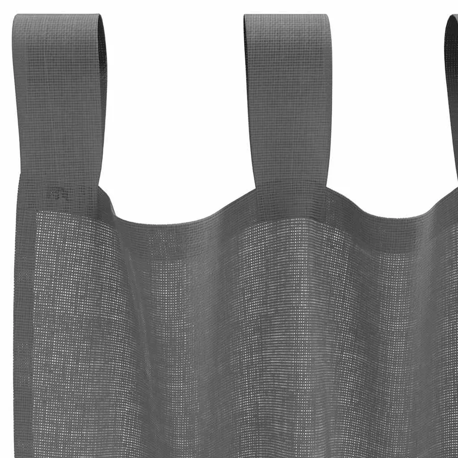 Rideaux en voile avec boucles 2 pcs gris foncé 140x245 cm - 5