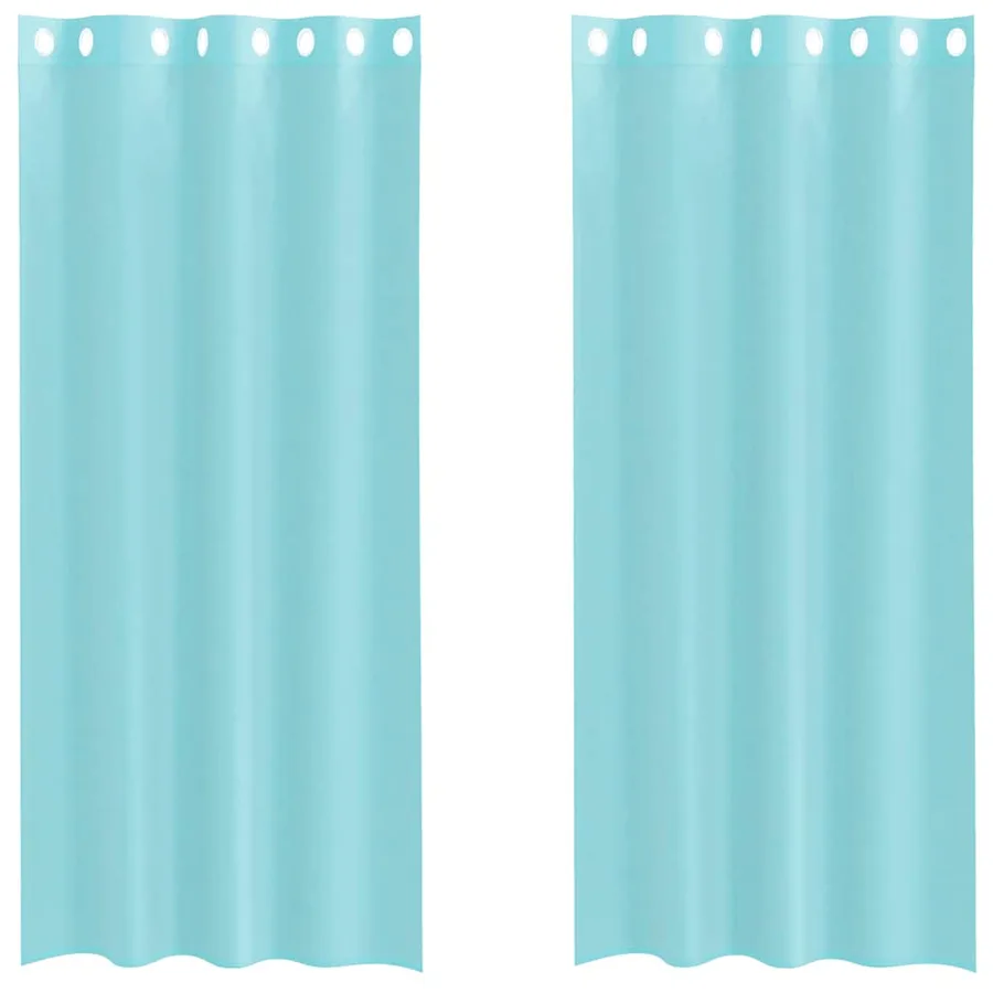 Rideaux en voile avec œillets 2 pcs turquoise - 2
