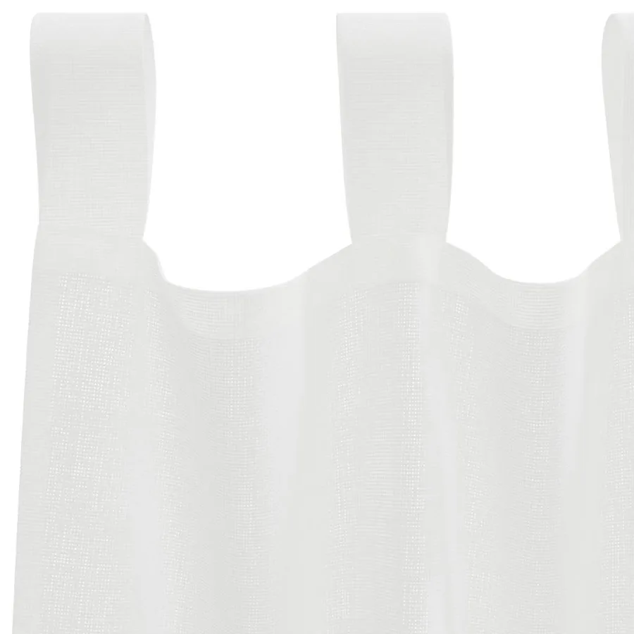 Rideaux en voile avec boucles 2 pcs blanc 140x140 cm - 5