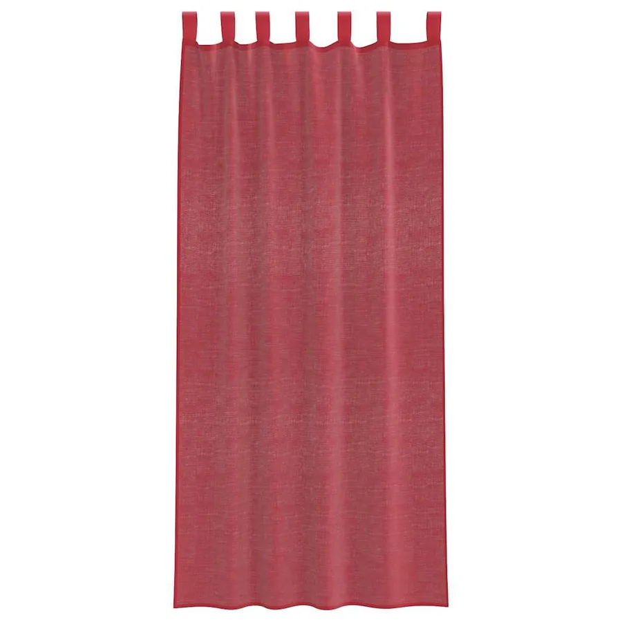Rideaux en voile avec passe-tringles 2 pcs rouge bordeaux - 4