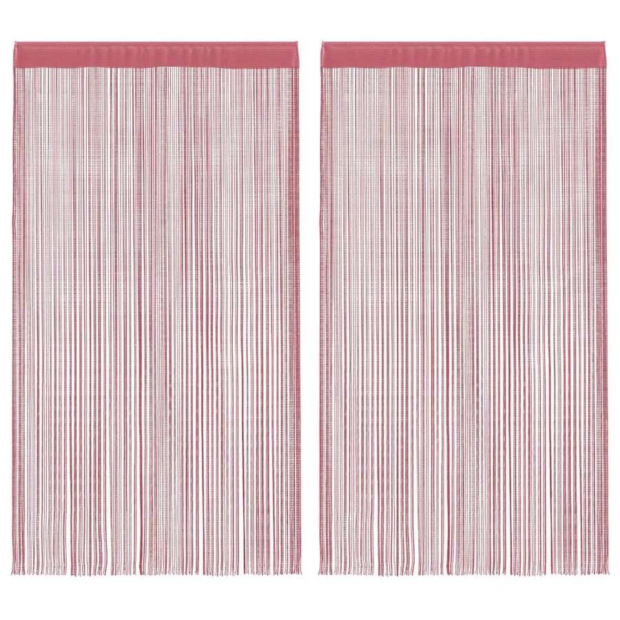 Rideau en fils 2 pcs 140 x 250 cm rose - 2