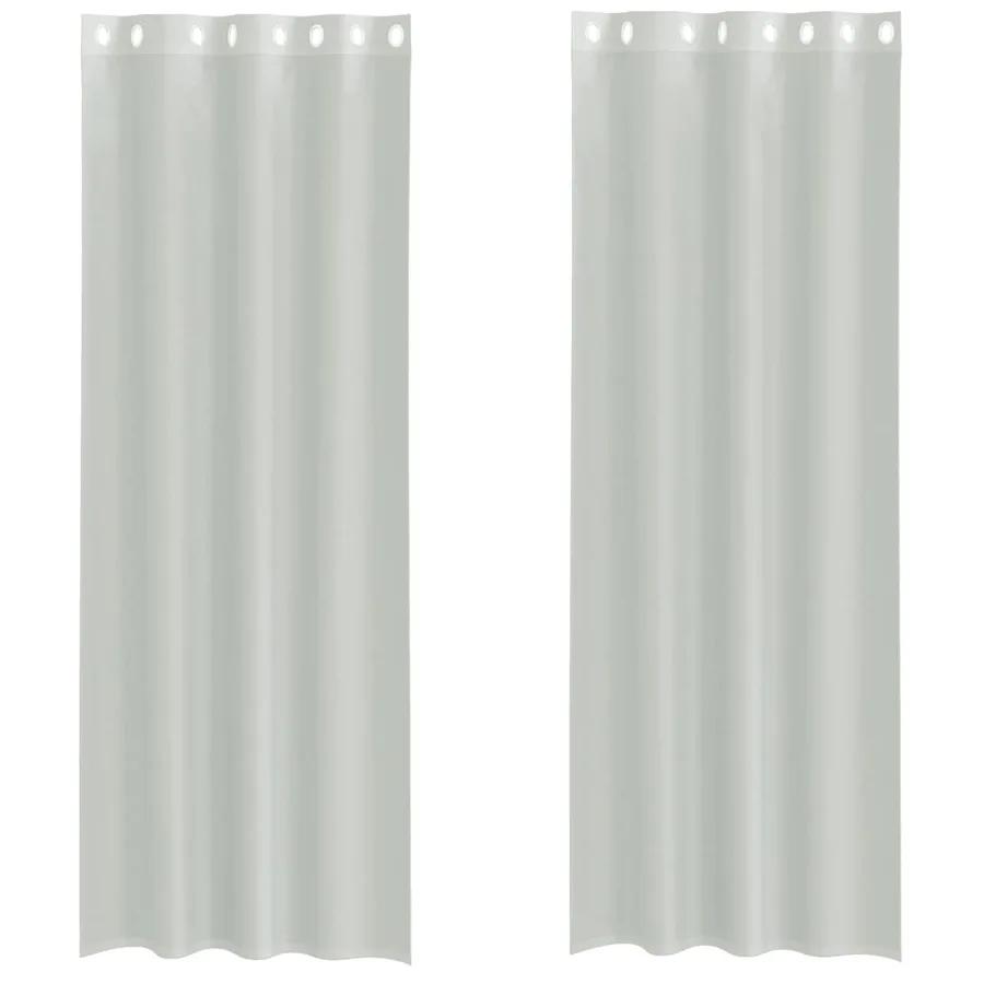 Rideaux en voile avec œillets 2 pcs gris clair 140x260 cm - 2