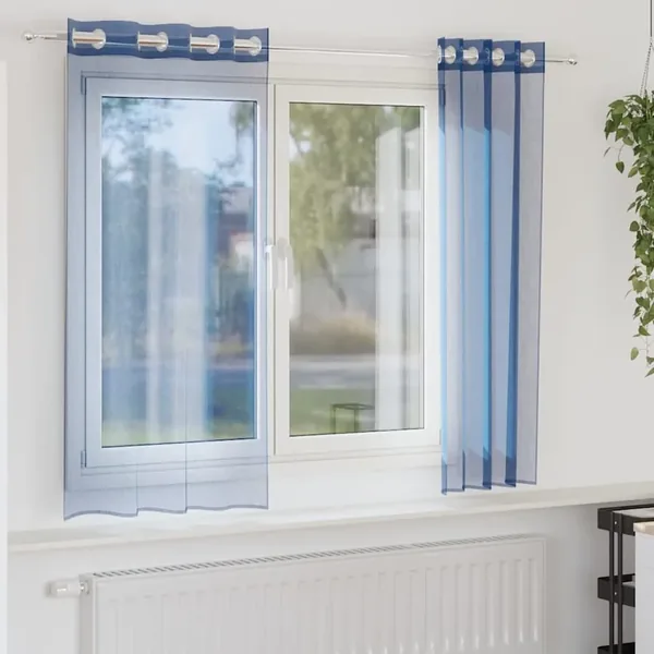Rideaux en voile avec œillets 2 pcs bleu royal