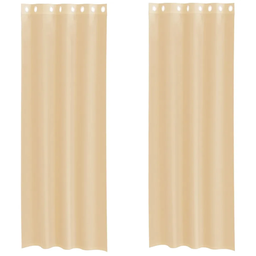 Rideaux en voile avec œillets 2 pcs sable - 2