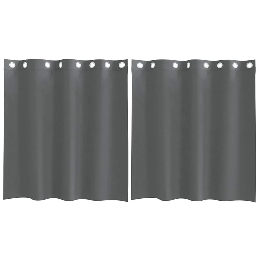 Rideaux en voile avec œillets 2 pcs gris foncé 140x140 cm - 2