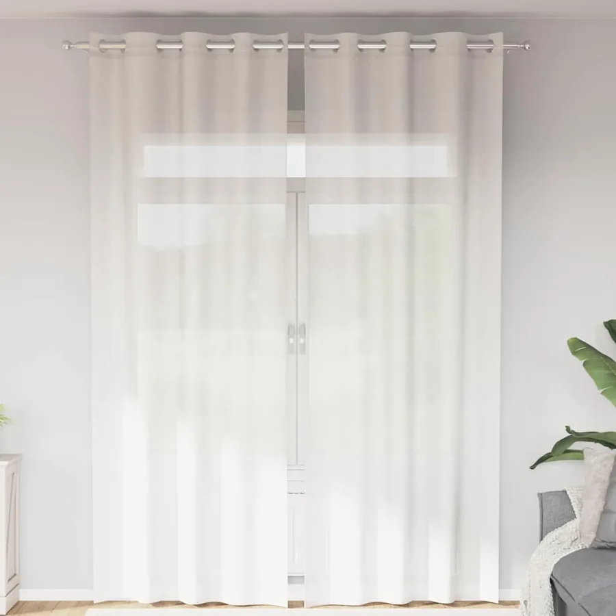Rideaux en voile avec œillets 2 pcs blanc