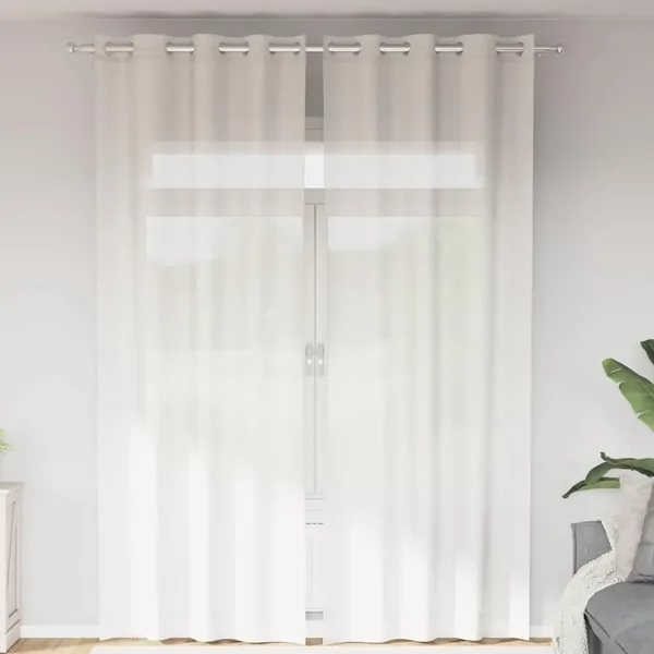 Rideaux en voile avec œillets 2 pcs blanc