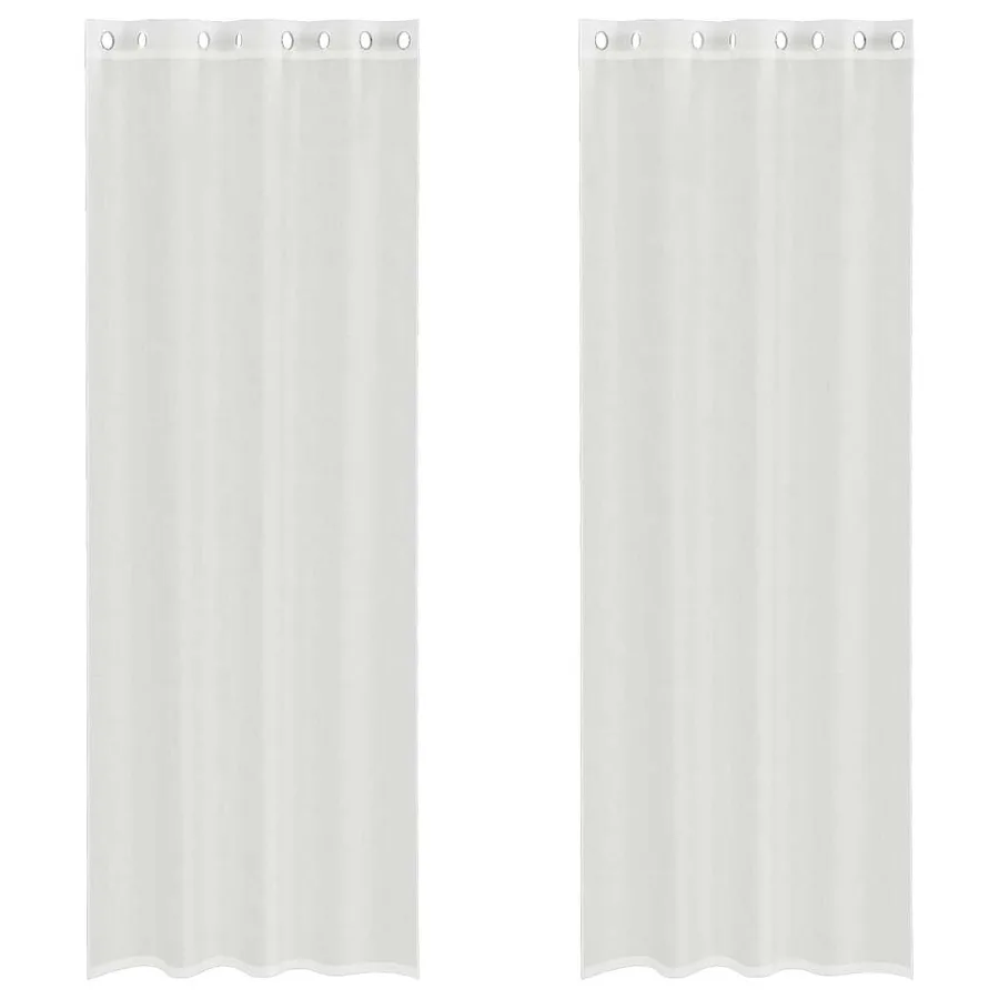 Rideaux en voile avec œillets 2 pcs blanc - 2