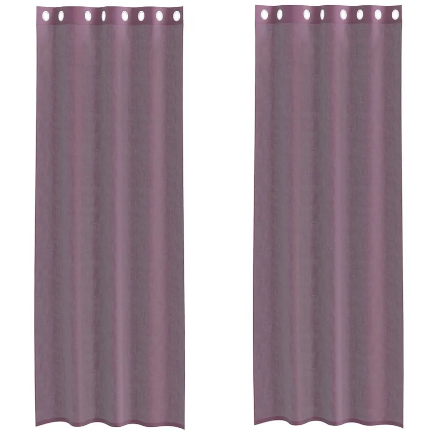 Rideaux en voile avec œillets 2 pcs violet 140x260 cm - 2