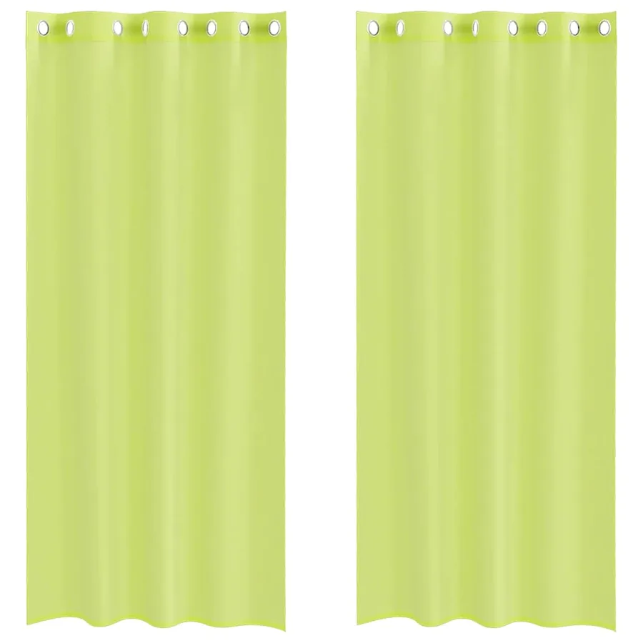 Rideaux en voile avec œillets 2 pcs vert pomme 140x245 cm - 2