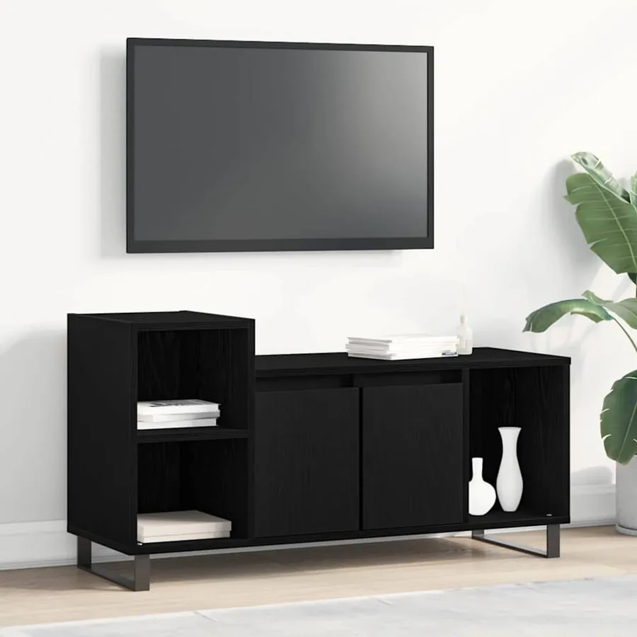 Ensemble meuble TV Montage mural Chêne noir 100 x 35 x 55 cm