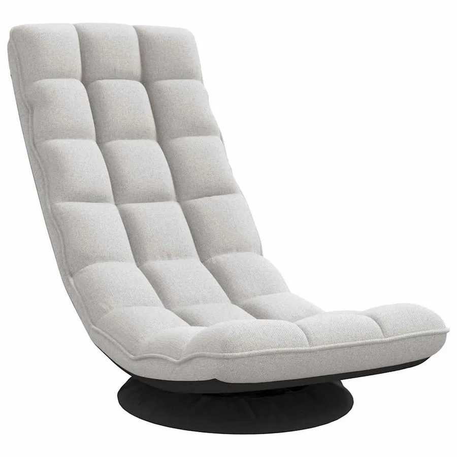 Fauteuil de sol pivotant gris nuage 70x51x79 cm tissu - 2