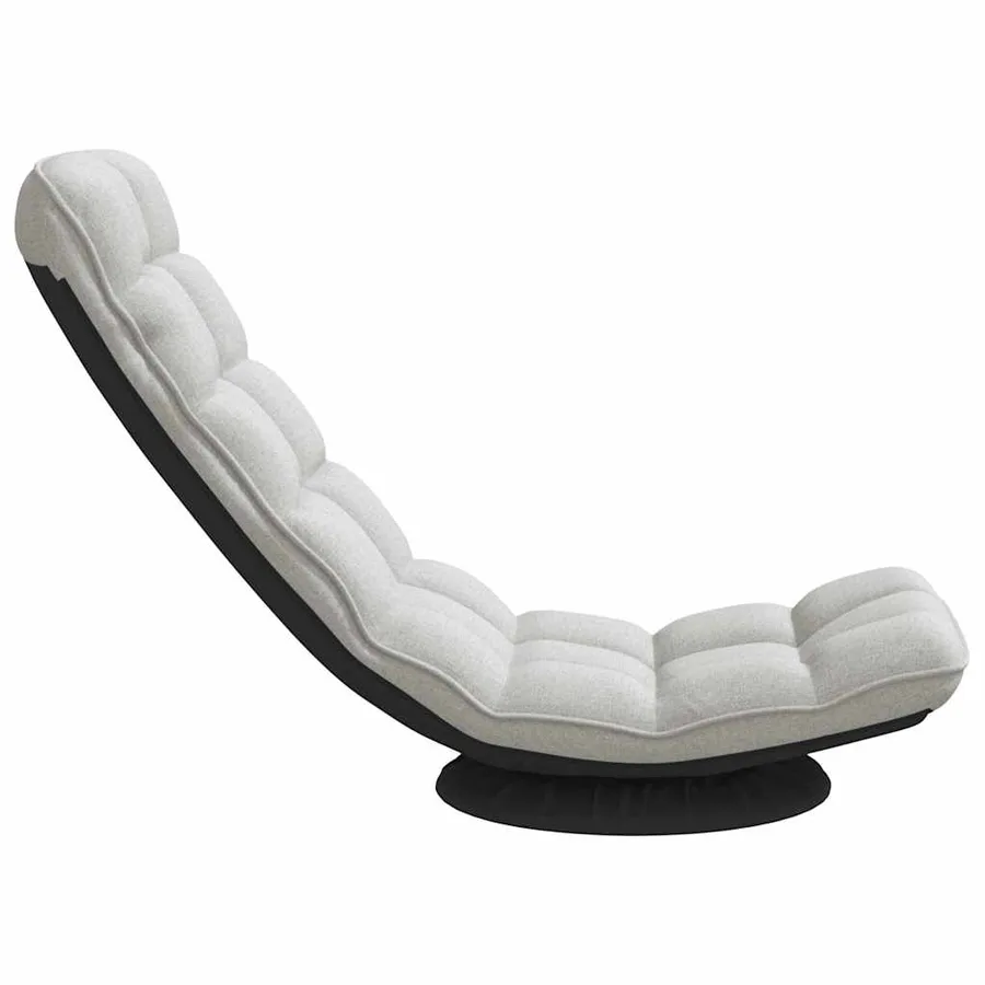 Fauteuil de sol pivotant gris nuage 70x51x79 cm tissu - 5