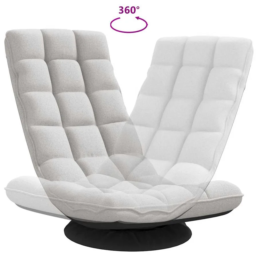 Fauteuil de sol pivotant gris nuage 70x51x79 cm tissu - 7