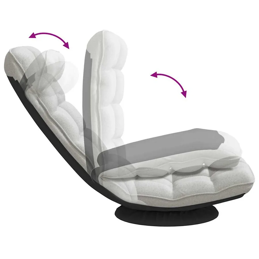 Fauteuil de sol pivotant gris nuage 70x51x79 cm tissu - 8