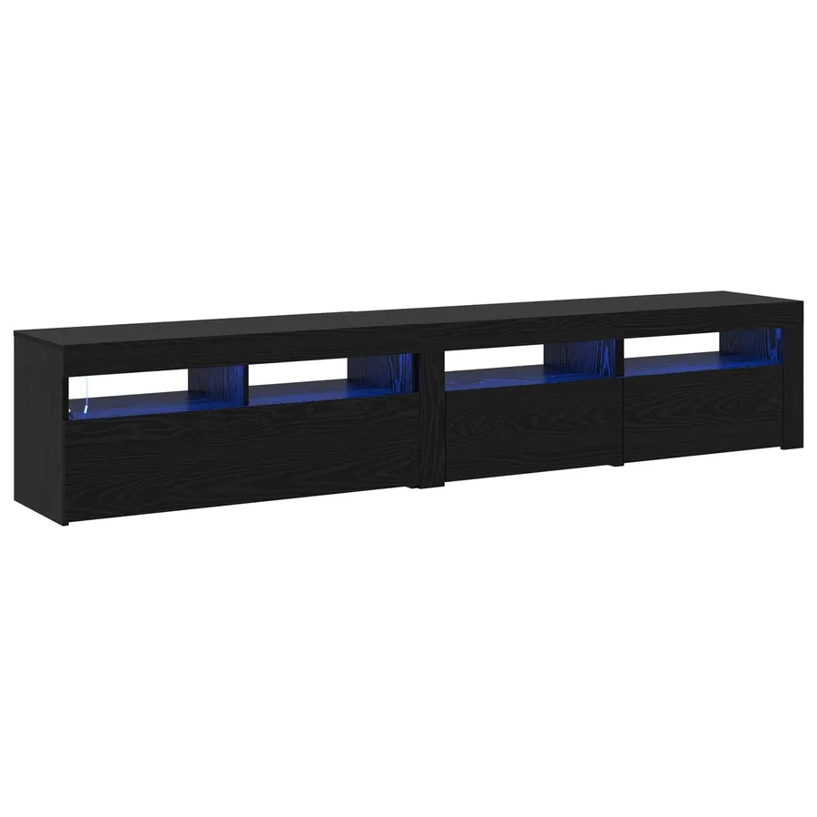Meuble TV 2 pcs Chêne noir 210 x 35 x 40 cm Bois d'ingénierie - 2