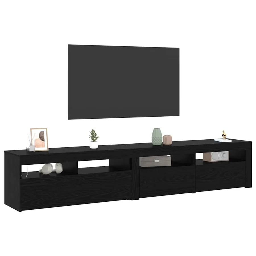 Meuble TV 2 pcs Chêne noir 210 x 35 x 40 cm Bois d'ingénierie - 3