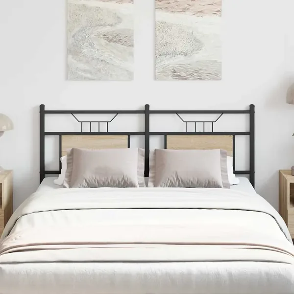 Tête de lit de remplacement chêne sonoma 150 cm bois d'ingénierie et acier