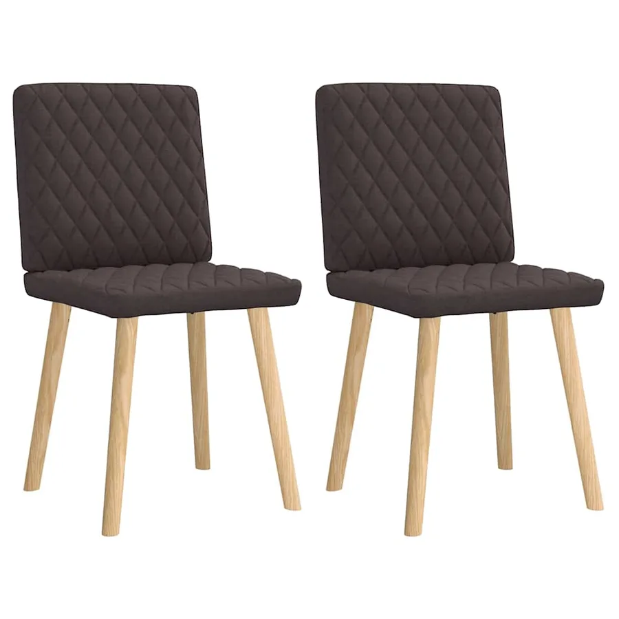 Chaises à manger lot de 2 marron foncé tissu - 2