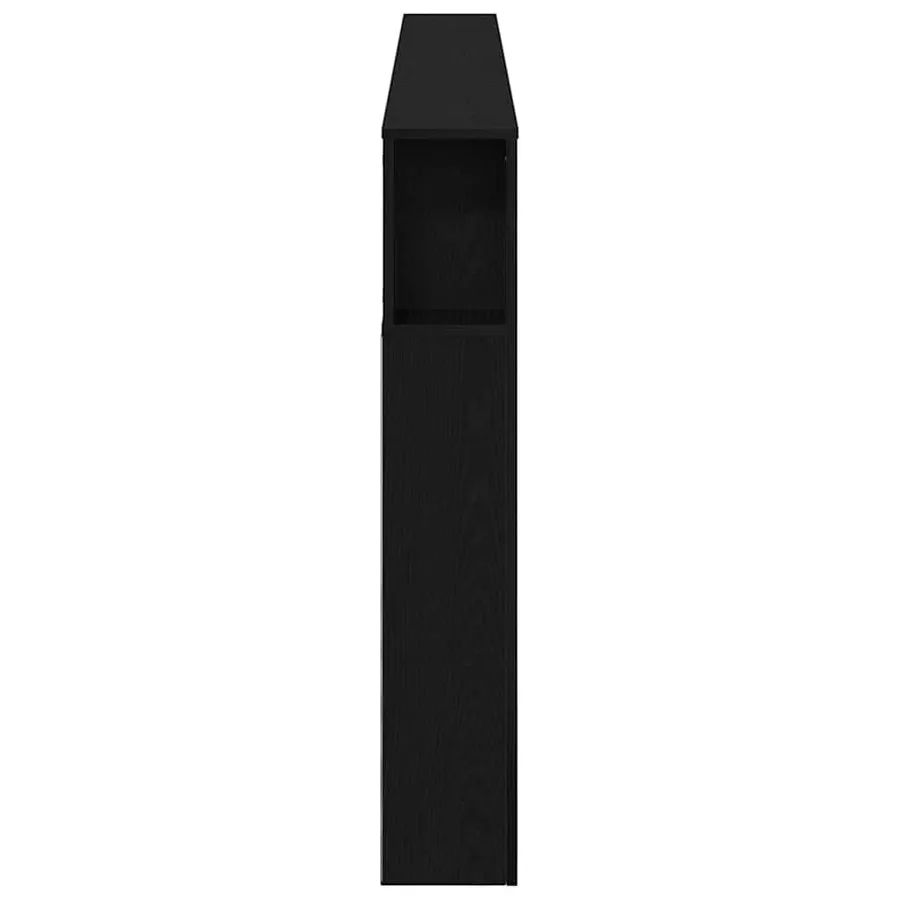 Tête de lit LED avec étagère Chêne noir 220 x 18,5 x 103,5 cm - 7