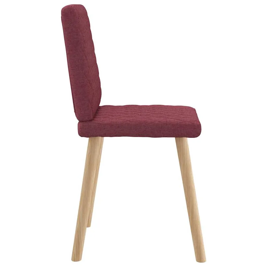 Chaises à manger lot de 6 rouge bordeaux tissu - 5