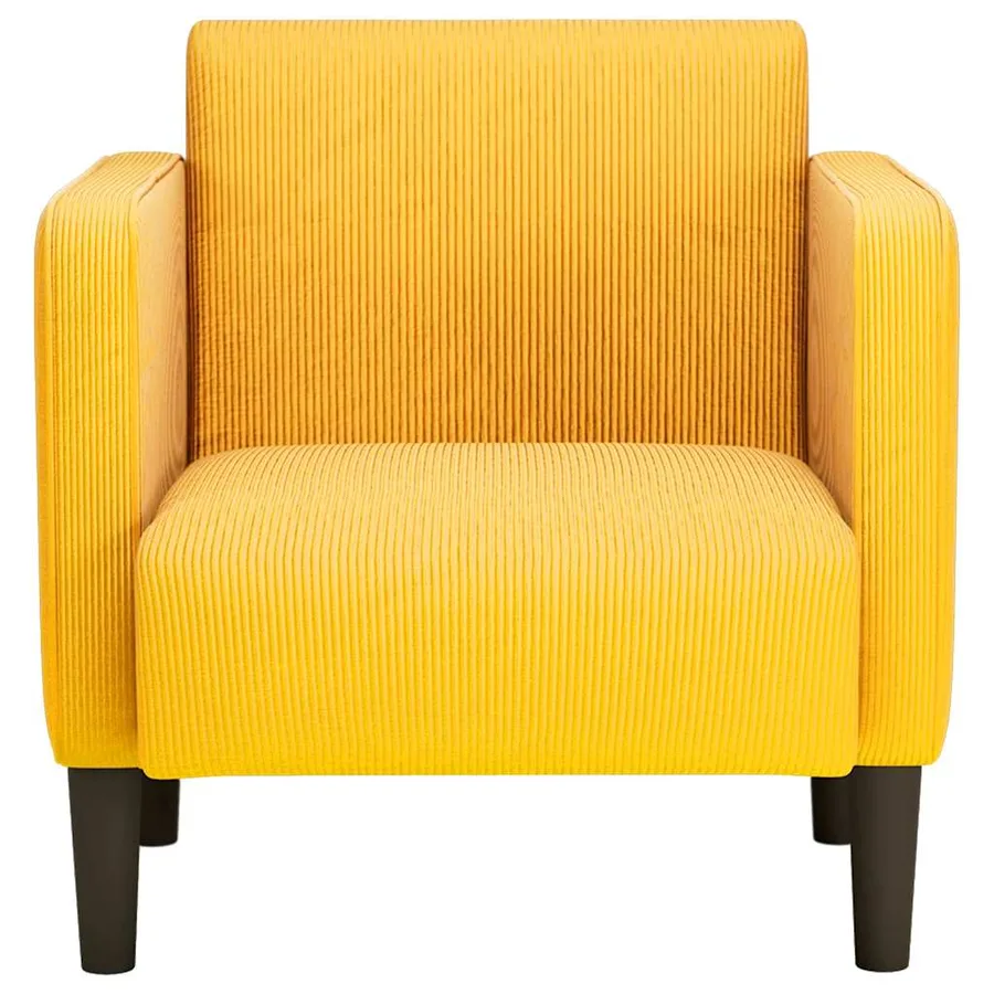 Canapé-chaise accoudoirs jaune foncé 54 cm tissu velours côtelé - 3