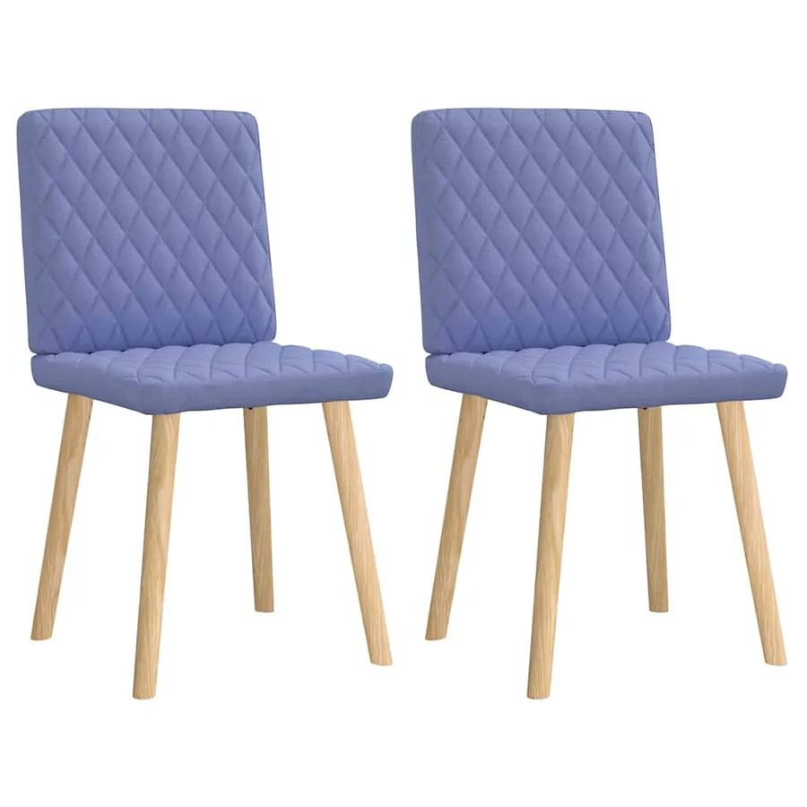 Chaises à manger lot de 2 bleu jean tissu - 2