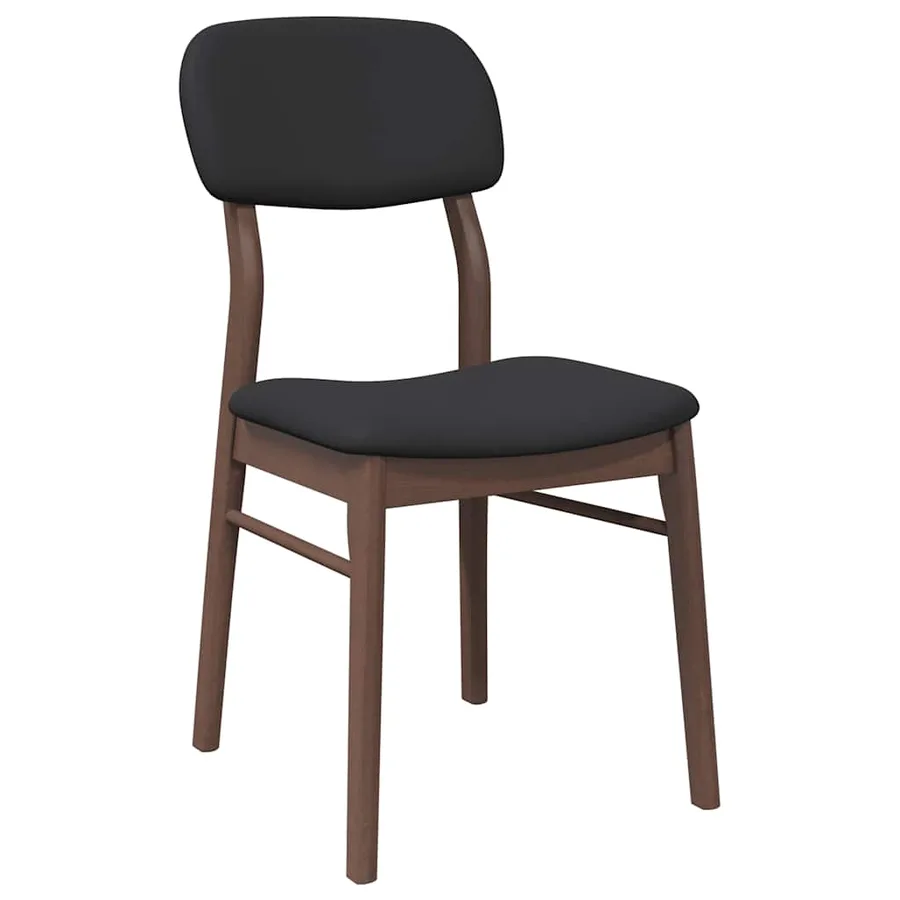 Chaises à manger coussins 2 pcs marron bois massif caoutchouc - 4