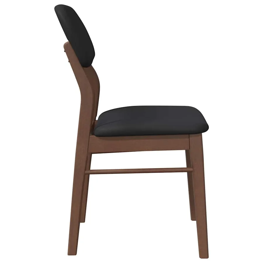 Chaises à manger coussins 2 pcs marron bois massif caoutchouc - 6