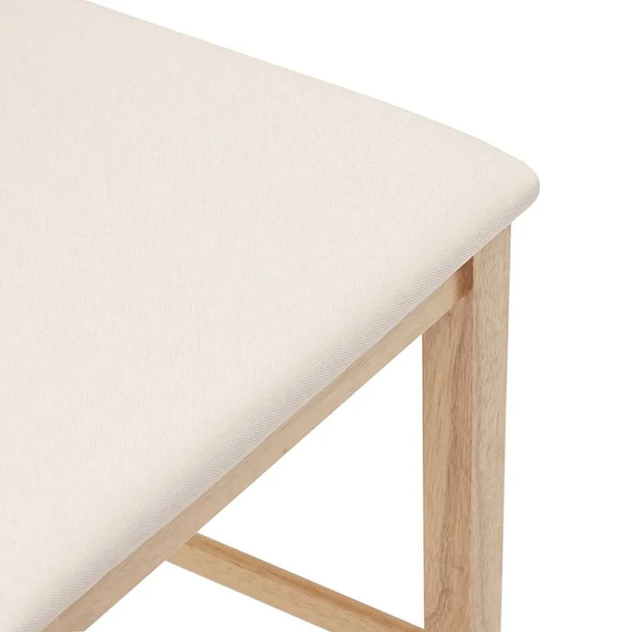 Tabourets de bar avec coussins 2pcs naturel bois massif d'hévéa - 8