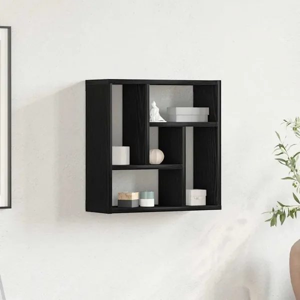 Étagère murale chêne noir 45x16x45 cm bois d'ingénierie