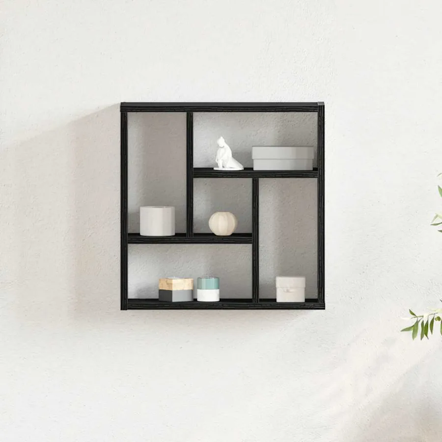 Étagère murale chêne noir 45x16x45 cm bois d'ingénierie - 3