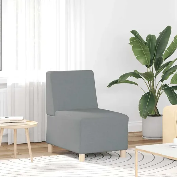 Canapé modulaire sans accoudoirs Gris clair 55 cm Tissu