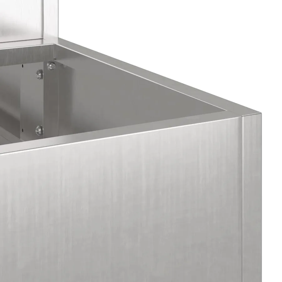 Cache-pot de jardin Argent 90 x 90 x 35 cm Acier inoxydable - 9