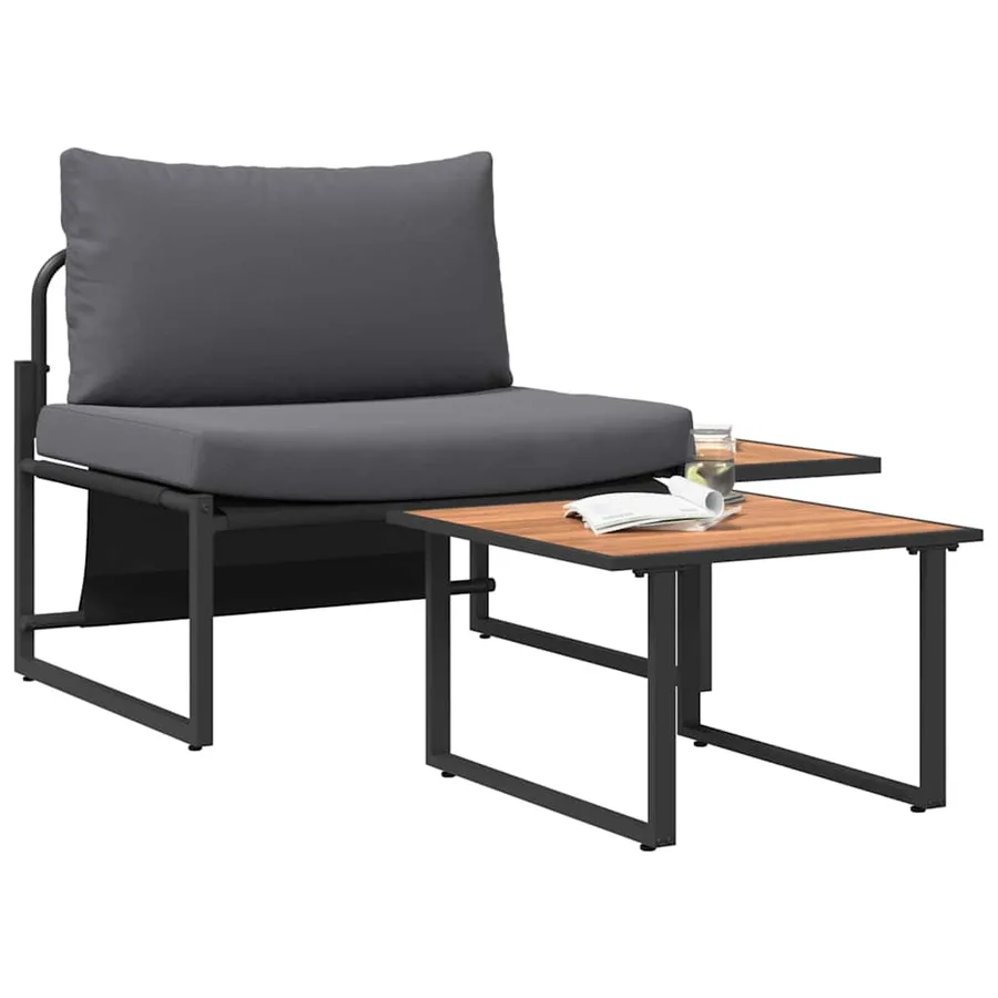 Ensemble de canapé de jardin 2 pcs Anthracite Acier - 3