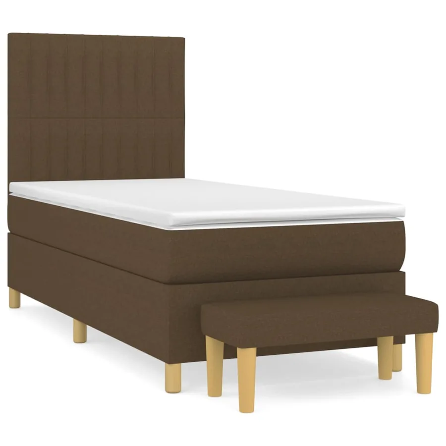 Sommier à lattes de lit avec matelas Marron foncé 80x200 cm - 2