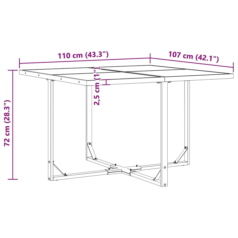 Ensemble de salle à manger pour jardin 9 pcs Noir Acier - 12