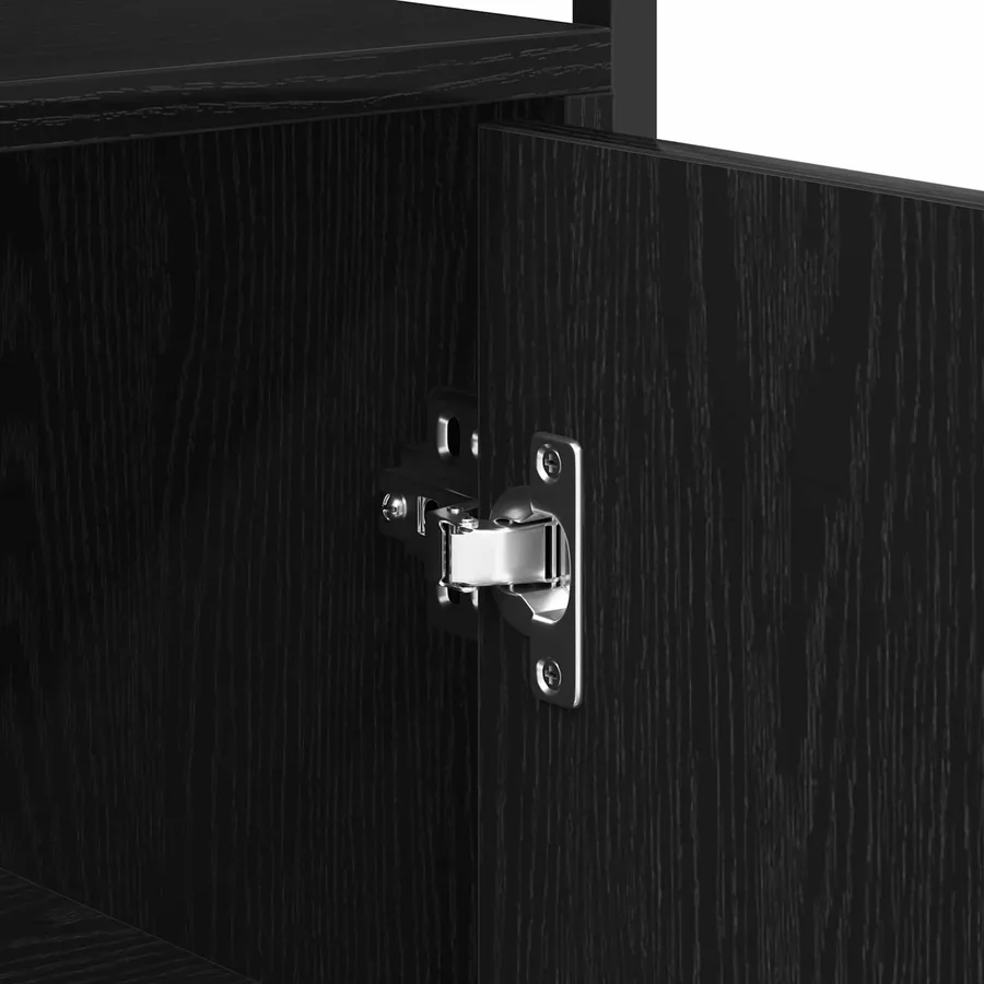 Buffet Chêne noir 70 x 30 x 80 cm Bois d'ingénierie - 8